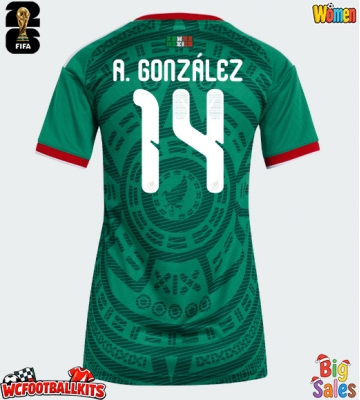 Mexico Armando Gonzalez #14 Replica Home Stadium Shirt for Women World Cup 2026 Short Sleeve